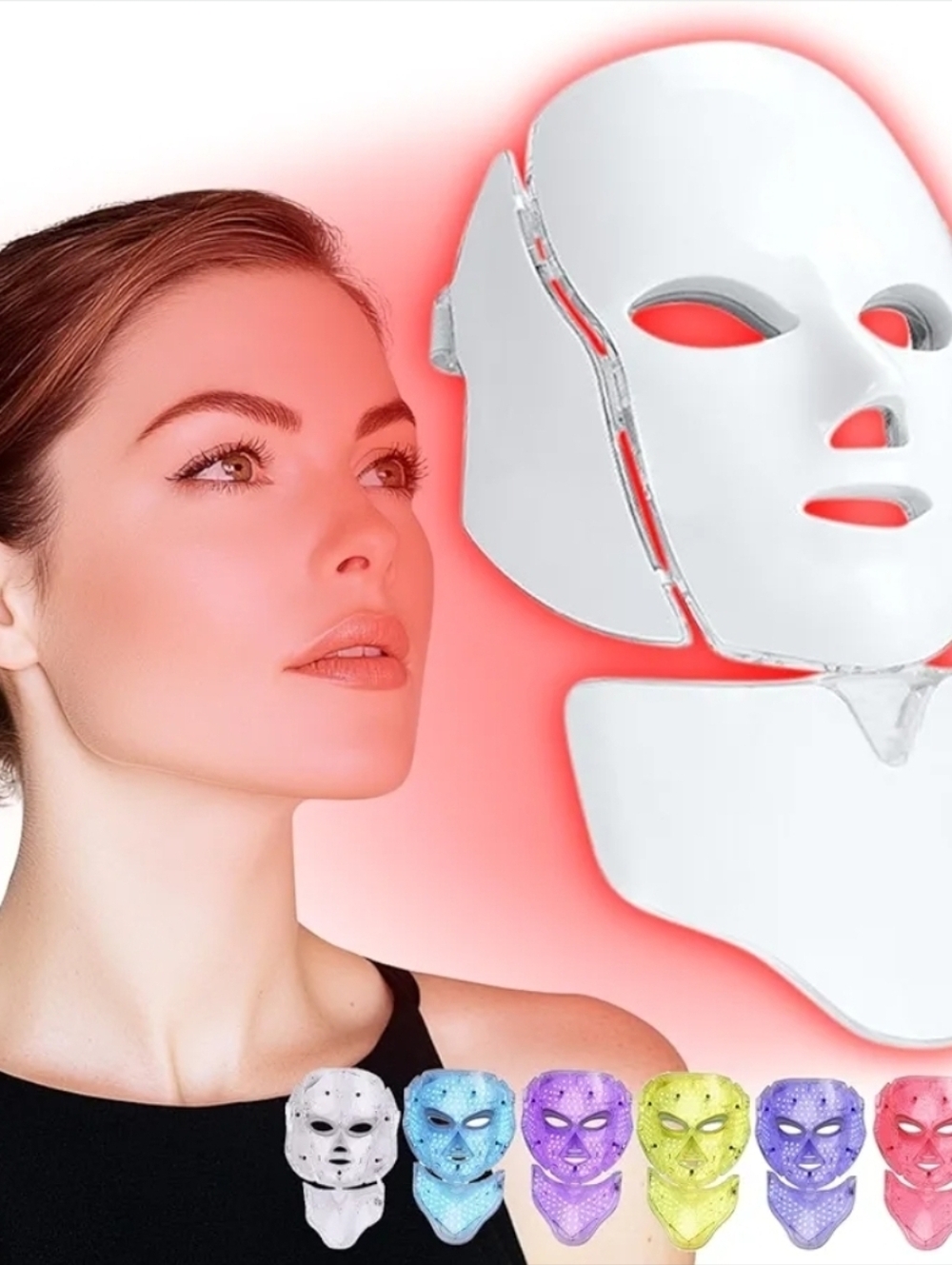 7 LED LIGHT THERAPY FACE & NECK MASK